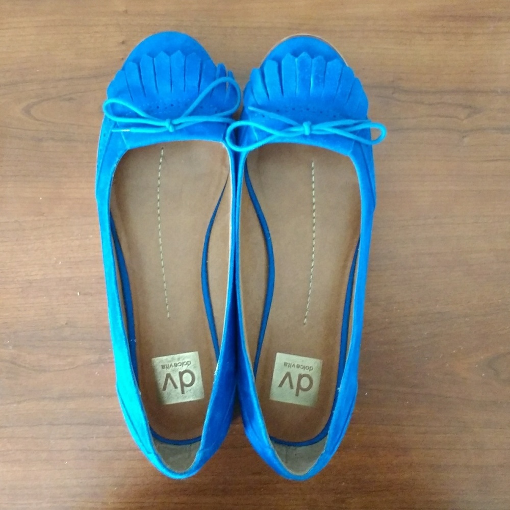 Dolce Vita Blue Suede Flats, Size 9.5